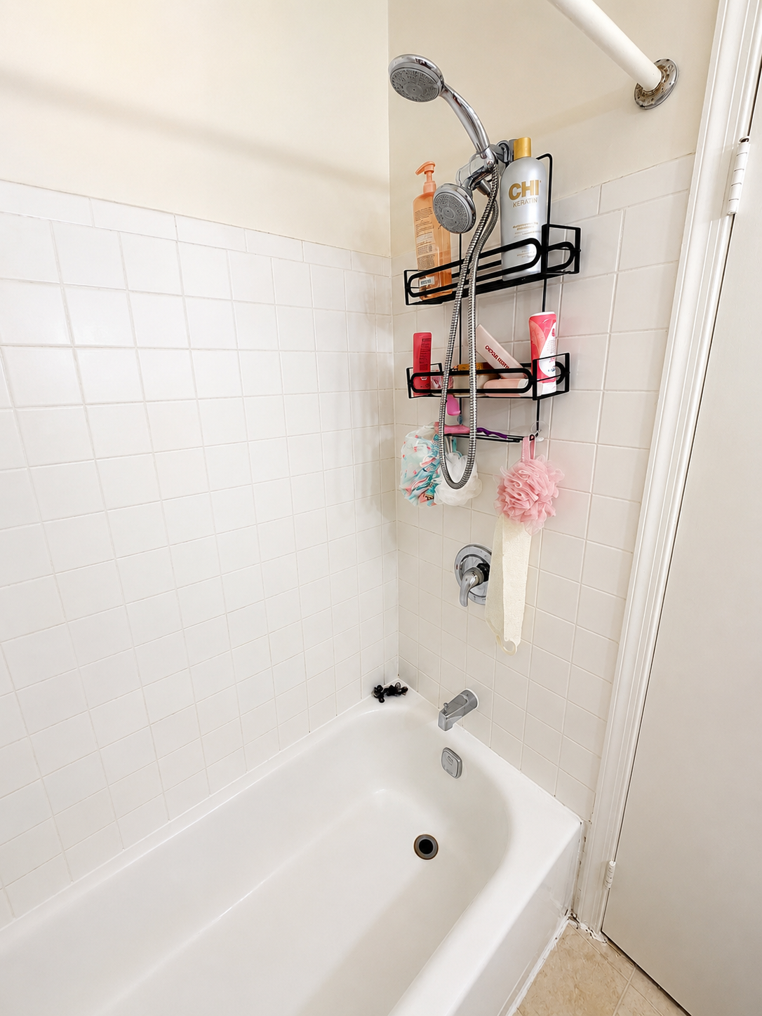 Shower before cleaning